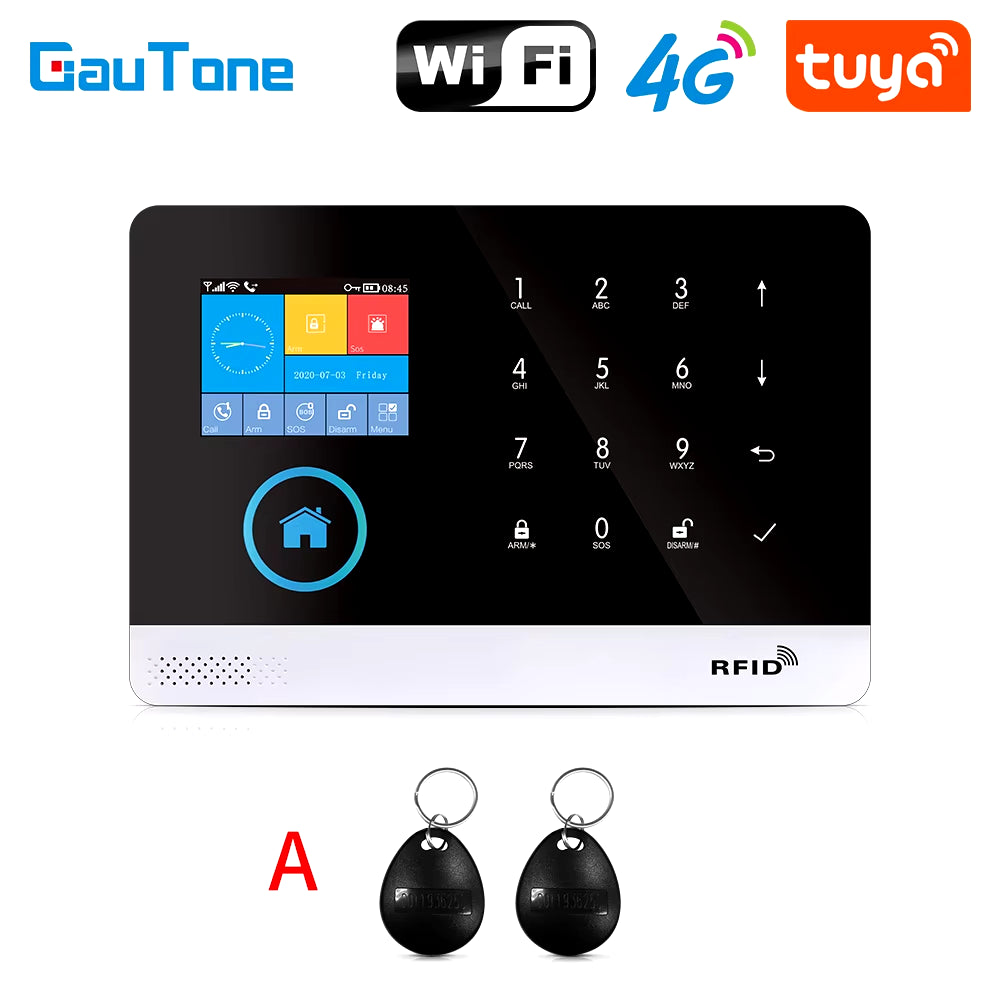 PG103 Tuya 4G 3G Alarm System GSM Home Security with IP Camera Wireless Solar Siren Support Alexa Smart Life