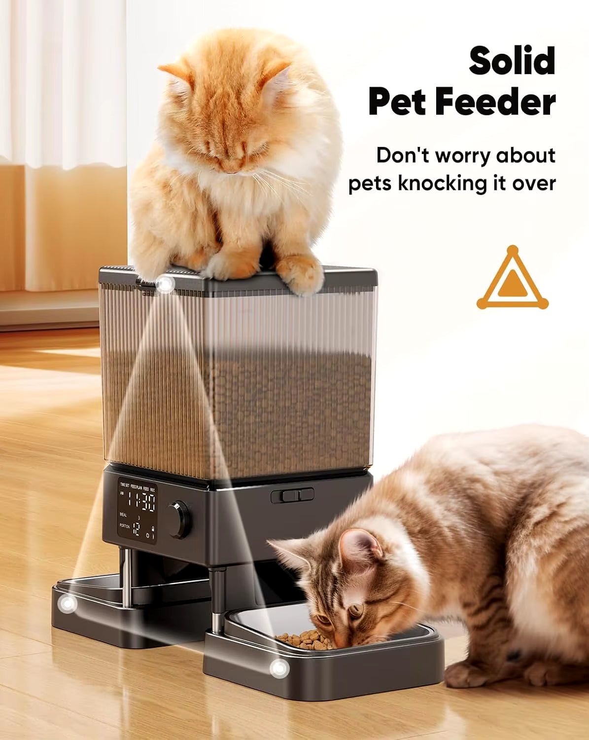 Automatic Cat Feeder for 2 Cats, 20 Cups/5L Automatic Cat Food Dispenser for Small Pets Indoor, Timed Cat Feeder for Dr